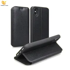 Genuine leather wallet case mobile phone holder for iphone X