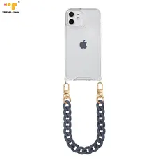 Personalized Antishock Clear Acrylic 12 Hand Strap Customized Mobile Lanyard Short With Chain Cover New For iPhone XR Phone Case