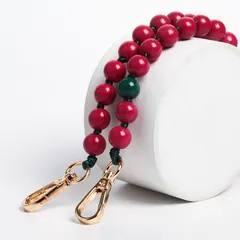 Long custom design wood Lanyard hand cell phone Beaded necklace chain charm beads for crafts jewelry making
