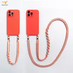 Handmade safety holder with Hot selling colorful necklace mobile Phone Lanyards cell phone case and strap