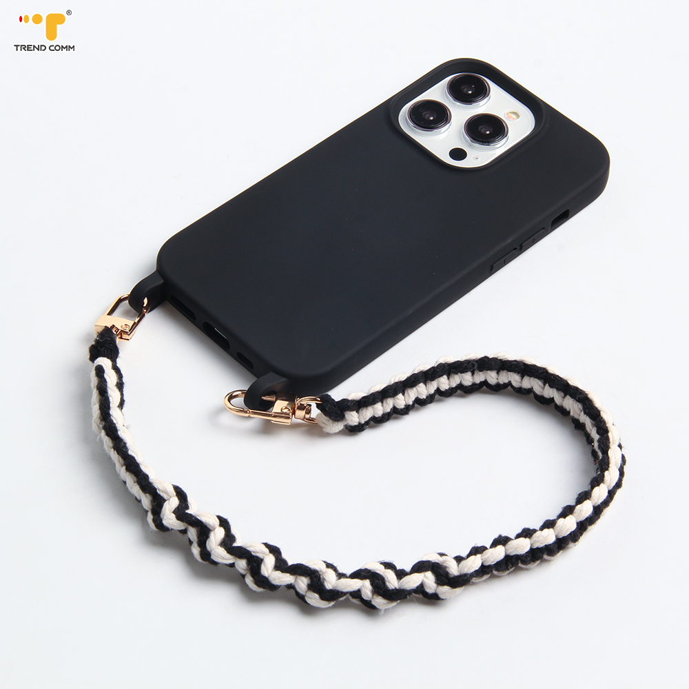 New cotton rope braided wrist lanyard luxury pouch universal crossbody necklace chest strap for phone and camera