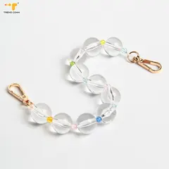 New colored blank necklace custom printed key High Quality acrylic key chains bag strap handle link chunky