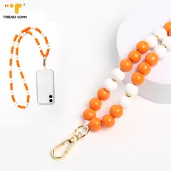Universal Mobile Phone Accessories Wood Beads Crossbody Necklace Mobile Phone Chain Strap Lanyard For All Smartphone