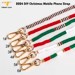 2025 Homemade 3D Lanyard iPhone Mobile Phones Color Love Bead Thick Pearl Phone Chain Plastic Cell Phone Hanging Charm Accessory