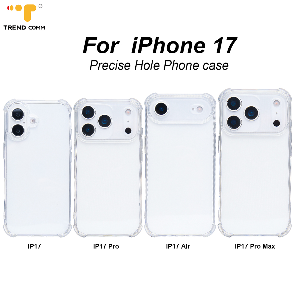 2025 Summer Customized Luxury Fashionable Transparent Shockproof Cell Phone Case for iPhone 17 with Lanyard Hooks