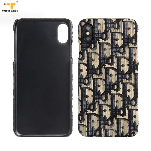 Unique Letter PU Sticker Fur Mobile Wallet Cover Logo Printed Customized Blanks Hard Protected Black Strong Plastic Carry Case